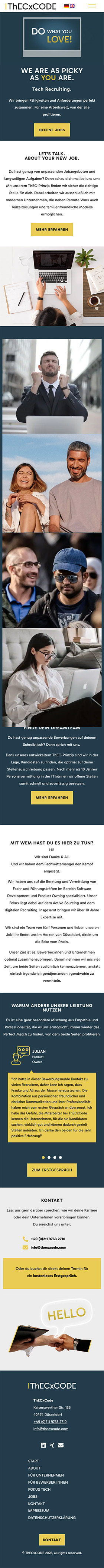 ThecXCode mobile Ansicht